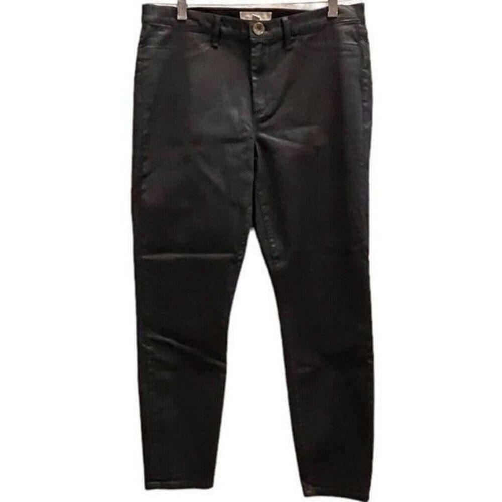BANANA REPUBLIC Womens black coated twill ankle pants jeans Size 31 X 27.5